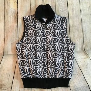 🌟 Charter Club Womens Palm Print Zip-Front Vest